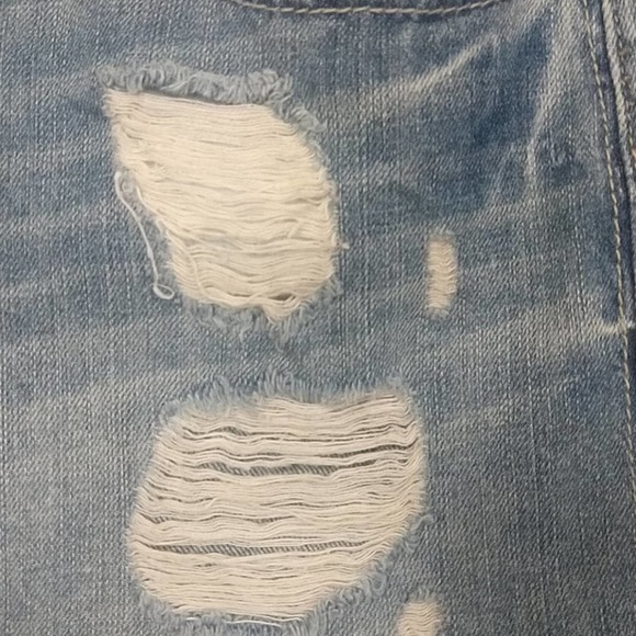 2.1 Denim Raw Hem Distressed Mini Skirt 26 - Picture 3 of 8